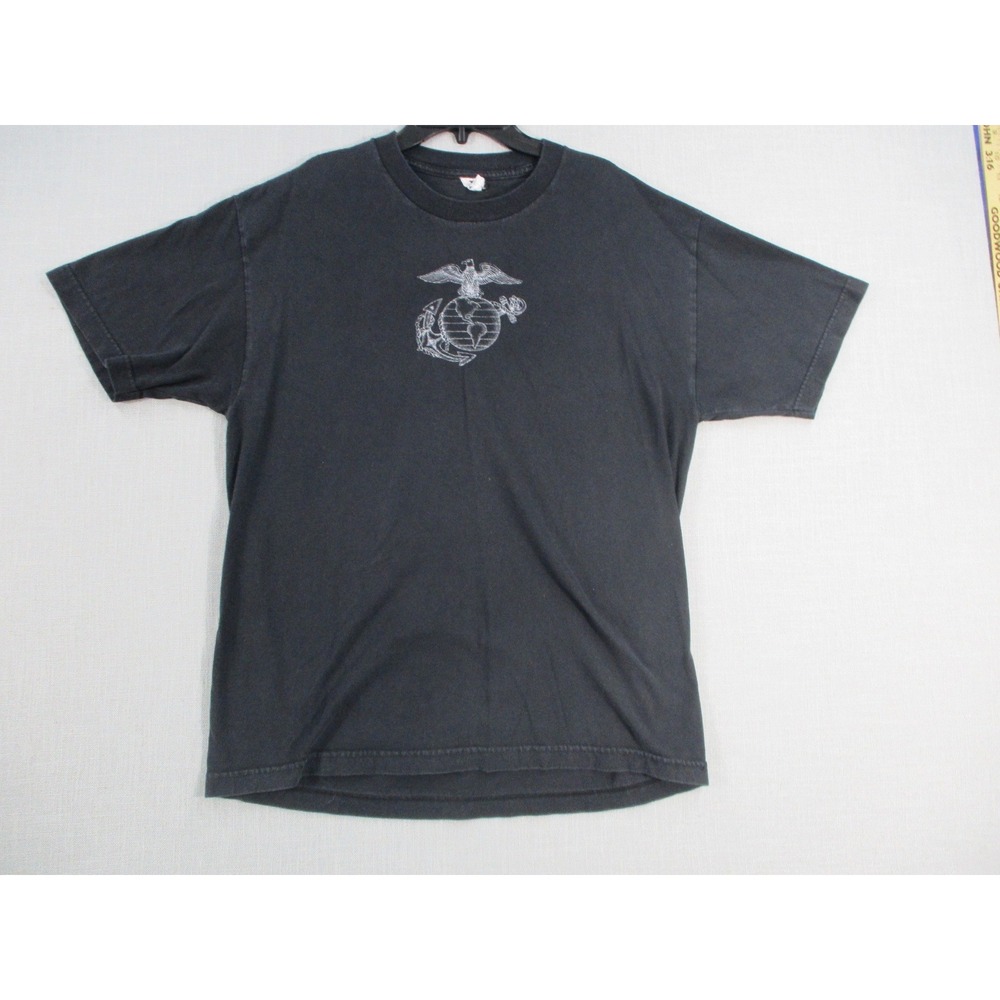 USMC Tun Tavern T Shirt Mens Large Black Eagle Globe Anchor Marine Corps Graphic